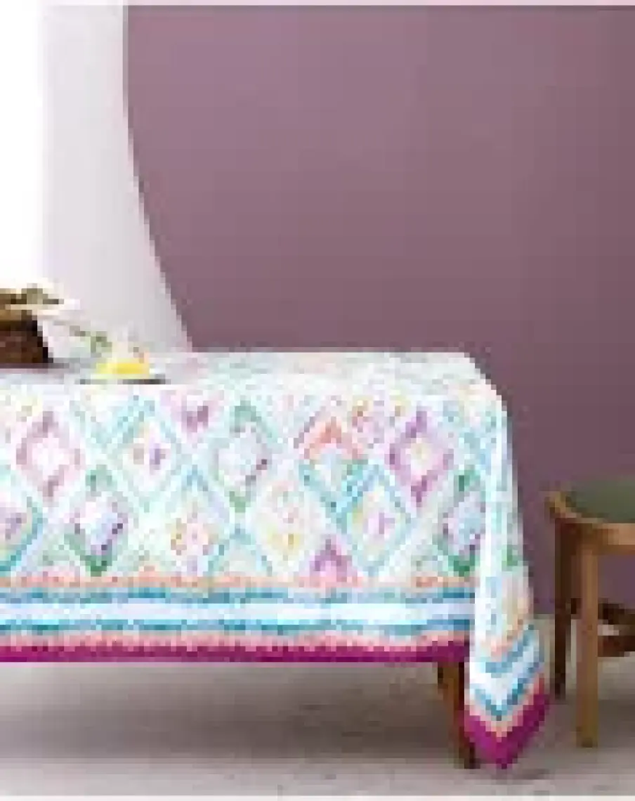 Madame Coco Nivelle Masa Örtüsü - 150X250 cm - Mor/mavi
