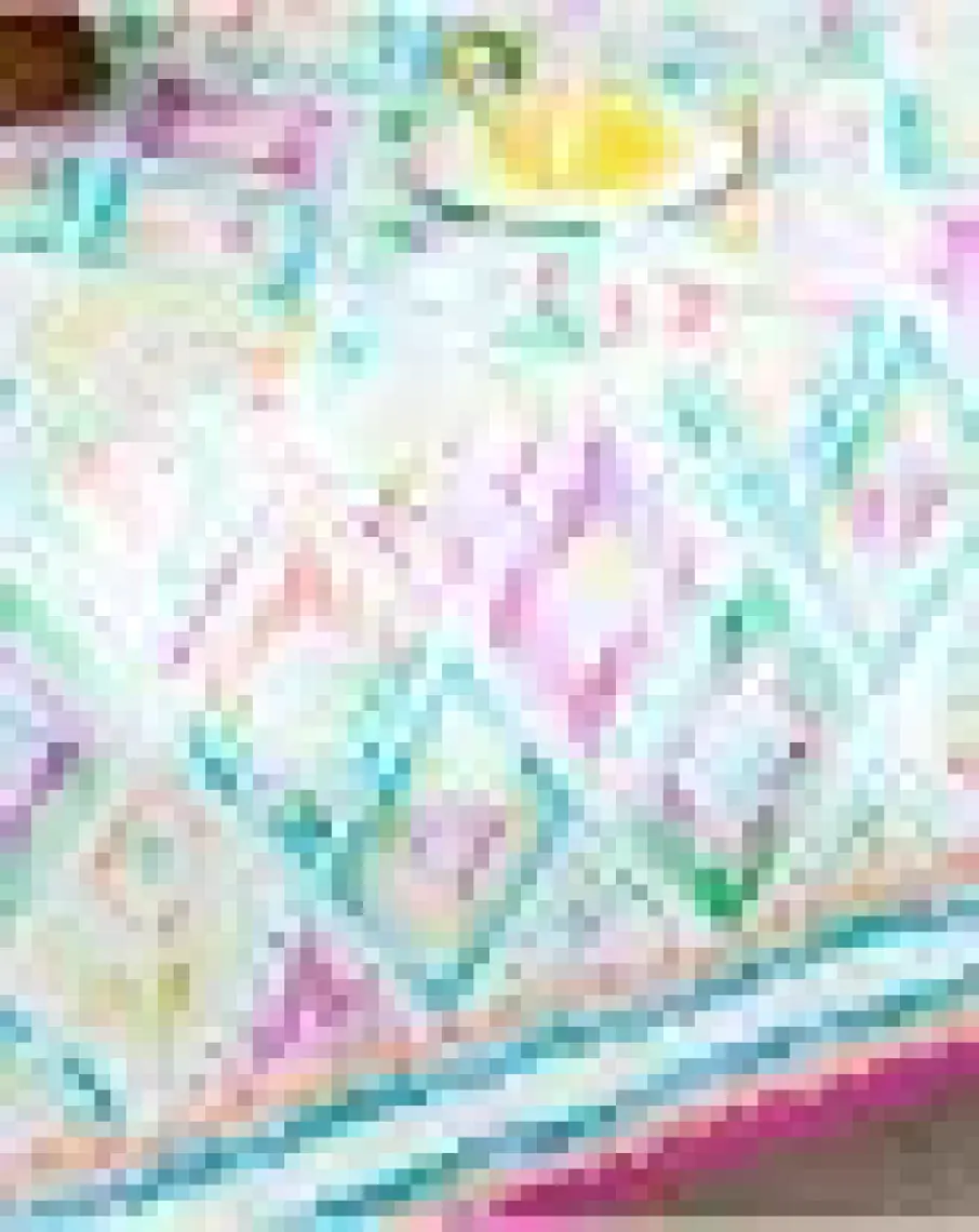 Madame Coco Nivelle Masa Örtüsü - 150X250 cm - Mor/mavi