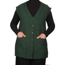 Fresh Moda Kadın Hakı Yeşil Düğmeli Yelek