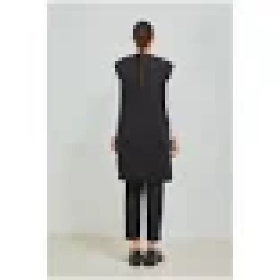 Fresh Moda Kadın Siyah  Uzun Cepli Düğmeli Penye Anne Büyük Beden Tunik Yelek