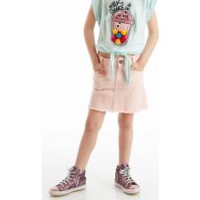 Denokids Pembe Denim Mini Kız Çocuk Etek