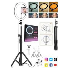 Vooka Lipon Ring Fill Light LED Işıklı Tripod 10 Inç Halka Youtuber Tiktok Makyaj Işığı Ayaklı 10 Inç
