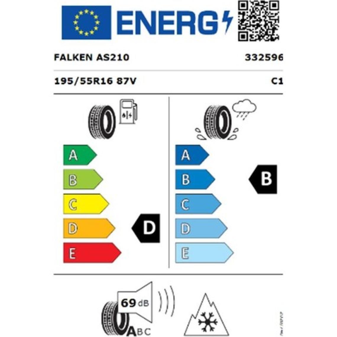 Falken 195/55 R16 87V Euroall Season As210 Oto 4 Mevsim Lastiği ( Üretim Yılı: 2024 )