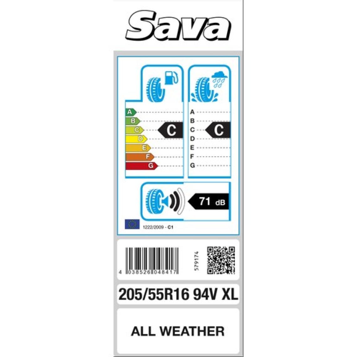 Sava 205/55 R16 94V XL All Weather Oto 4 Mevsim Lastiği ( Üretim Yılı: 2023 )