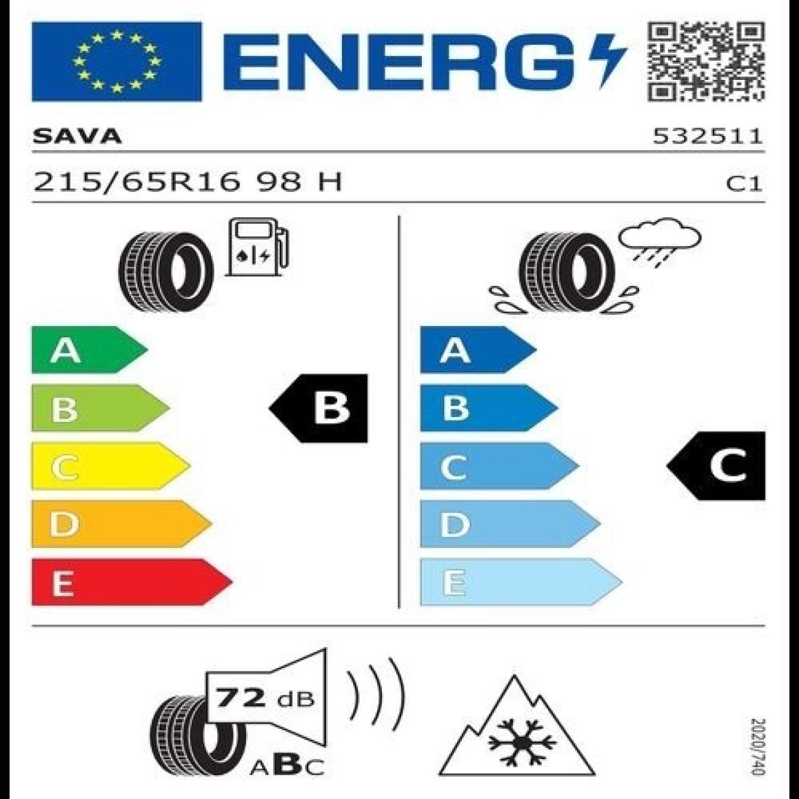 Sava 215/65 R16 98H Eskimo Hp 2 Suv Kış Lastiği ( Üretim Yılı: 2024 )
