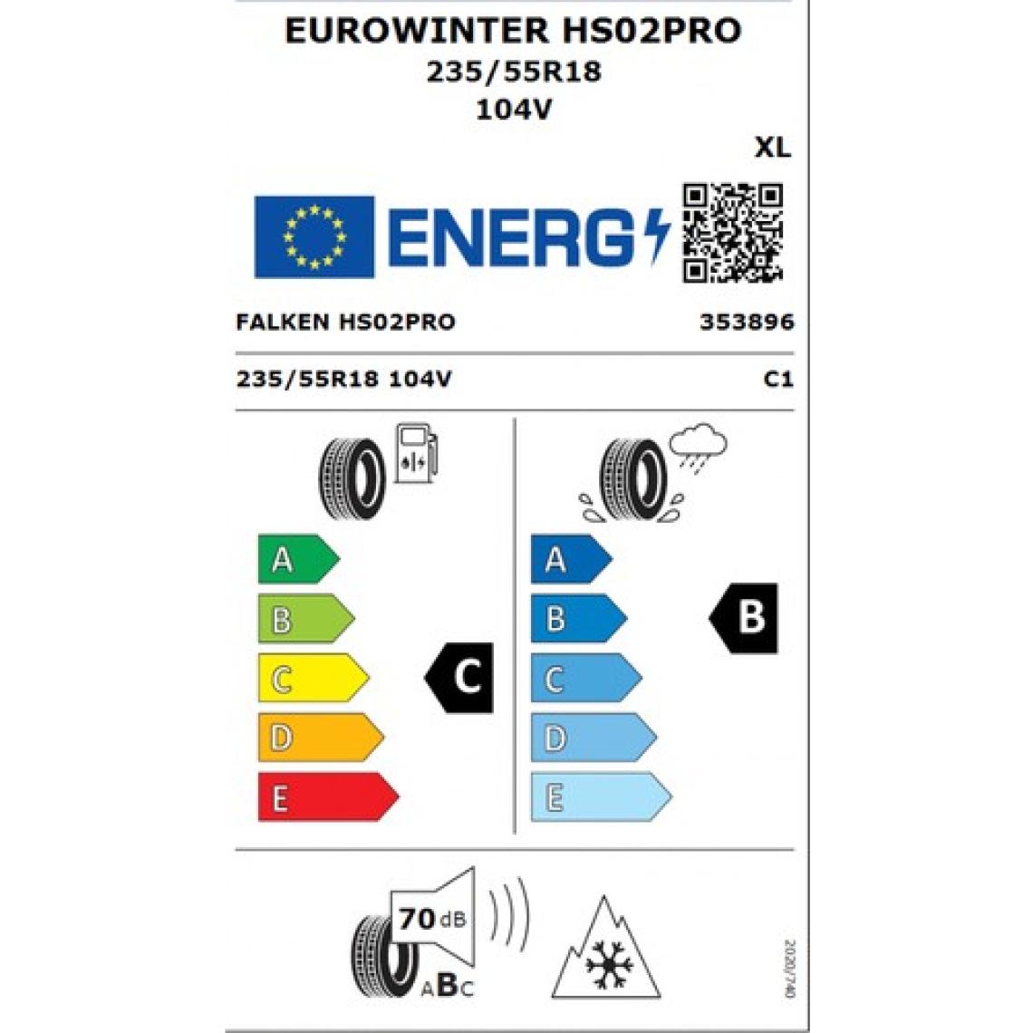 Falken 235/55 R18 104V Xl Eurowinter Hs02 Pro Suv Kış Lastiği ( Üretim Yılı: 2024 )
