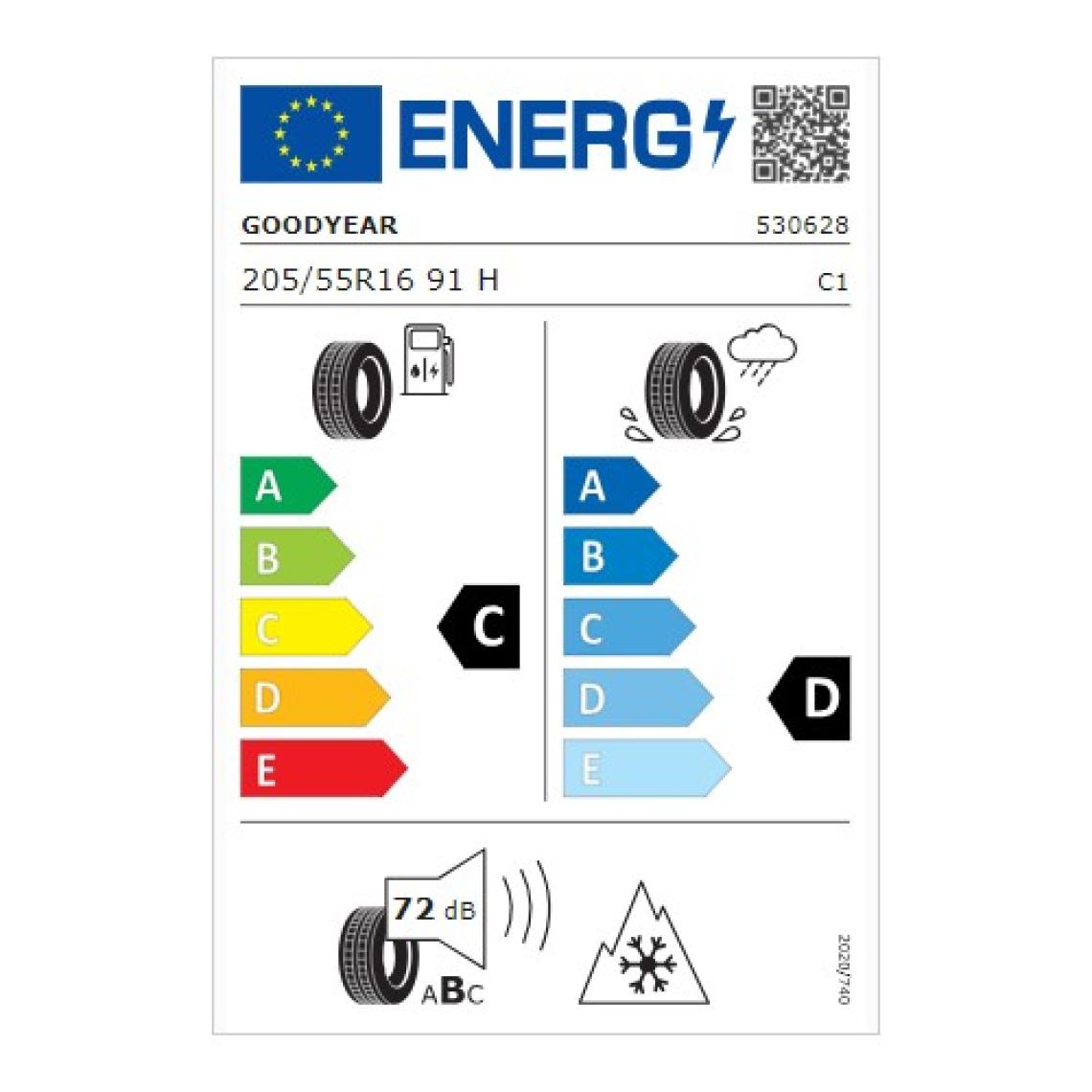 Goodyear 205/55 R16 91H Ultragrip 8 Oto Kış Lastiği (Üretim Yılı: 2024)