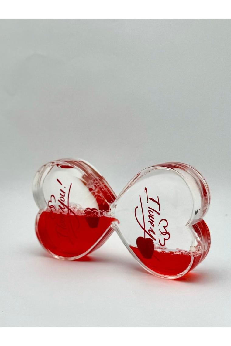 Ceyden Store İ Love You Kalpli Kum Saati Dekoratif Hediyelik Romantik Hediye