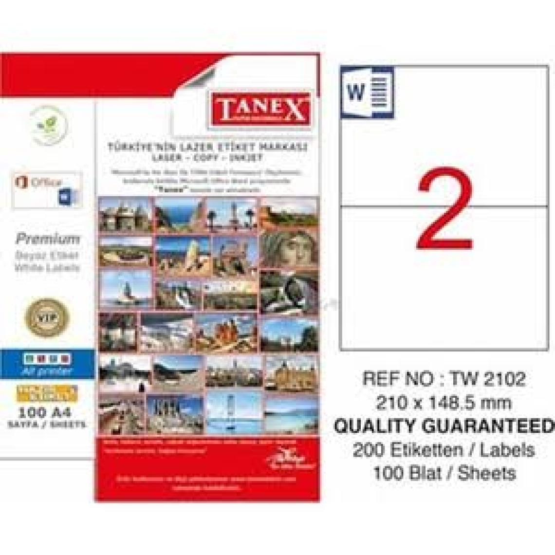 Tanex 210 x 148,5 Mm Laser Etiket Tw-2102
