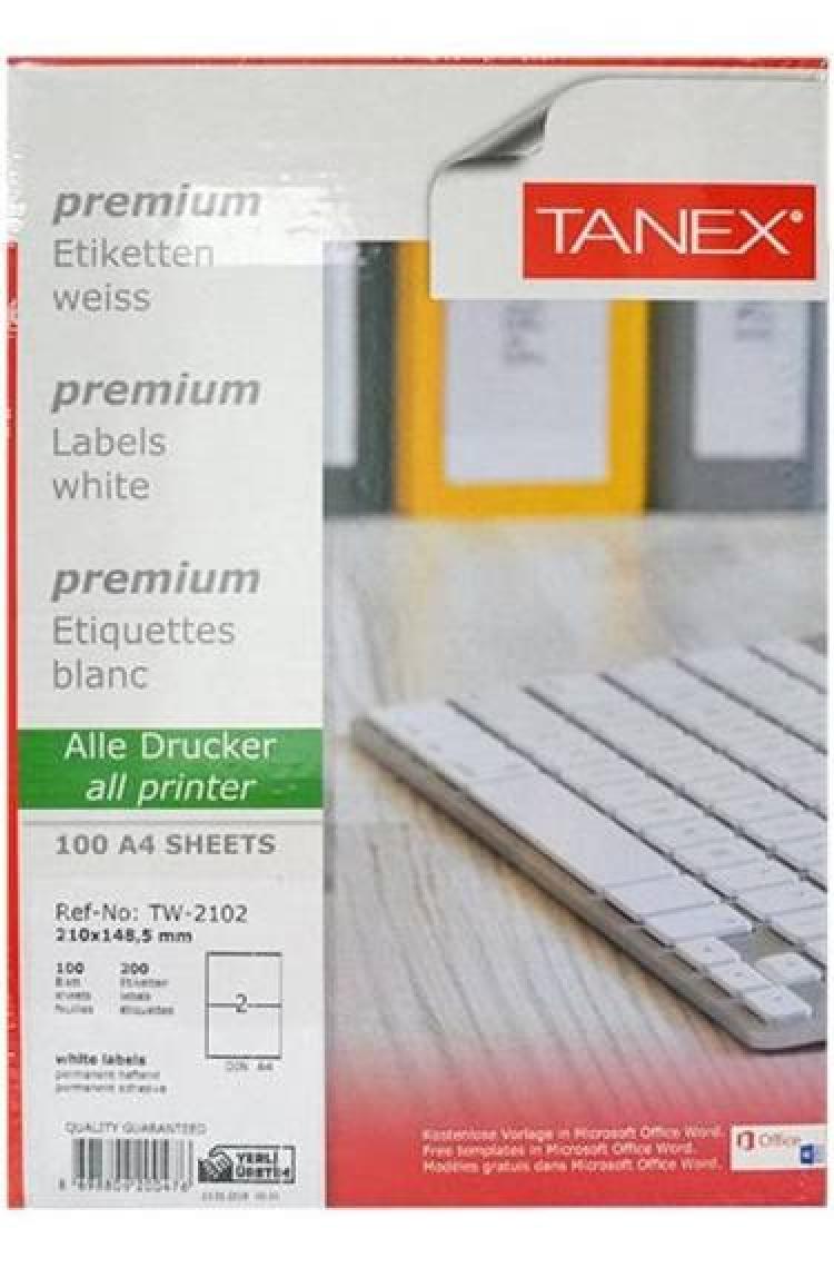 Tanex 210 x 148,5 Mm Laser Etiket Tw-2102