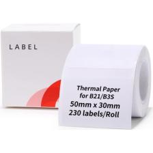 Niimbot 50X30MM Beyaz Etiket B21/B1/B3S Için 230 Adet Yırtılmaz, Sudan ve Yağdan Etkilenmez