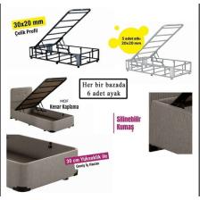 Niron Baza 160X200 cm Çift Kişilik Sandıklı Klasik Kumaş Baza Sağlamlaştırılmış Metal Profil Baza