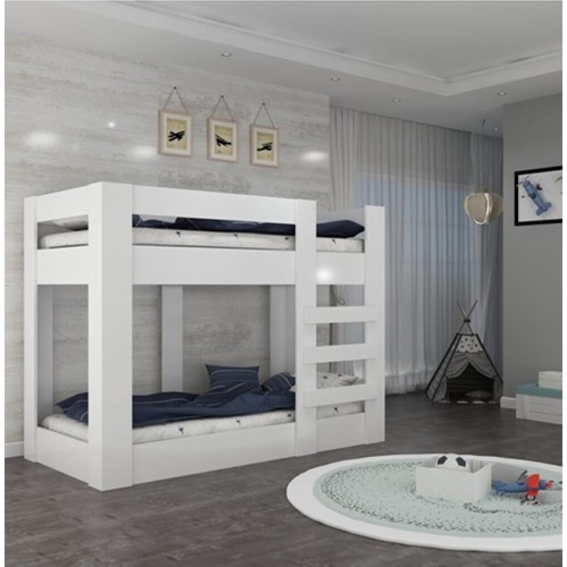 Ninnimo 90X190 Yatak Uyumlu Beyaz Mdf Genç Ranza- MR47-1
