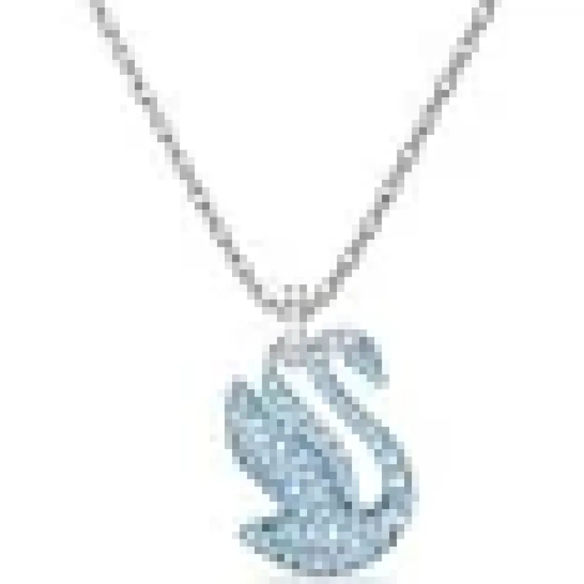 Swarovski Iconic Swan Kolye Kuğu, Küçük, Mavi, Rodyum Kaplama