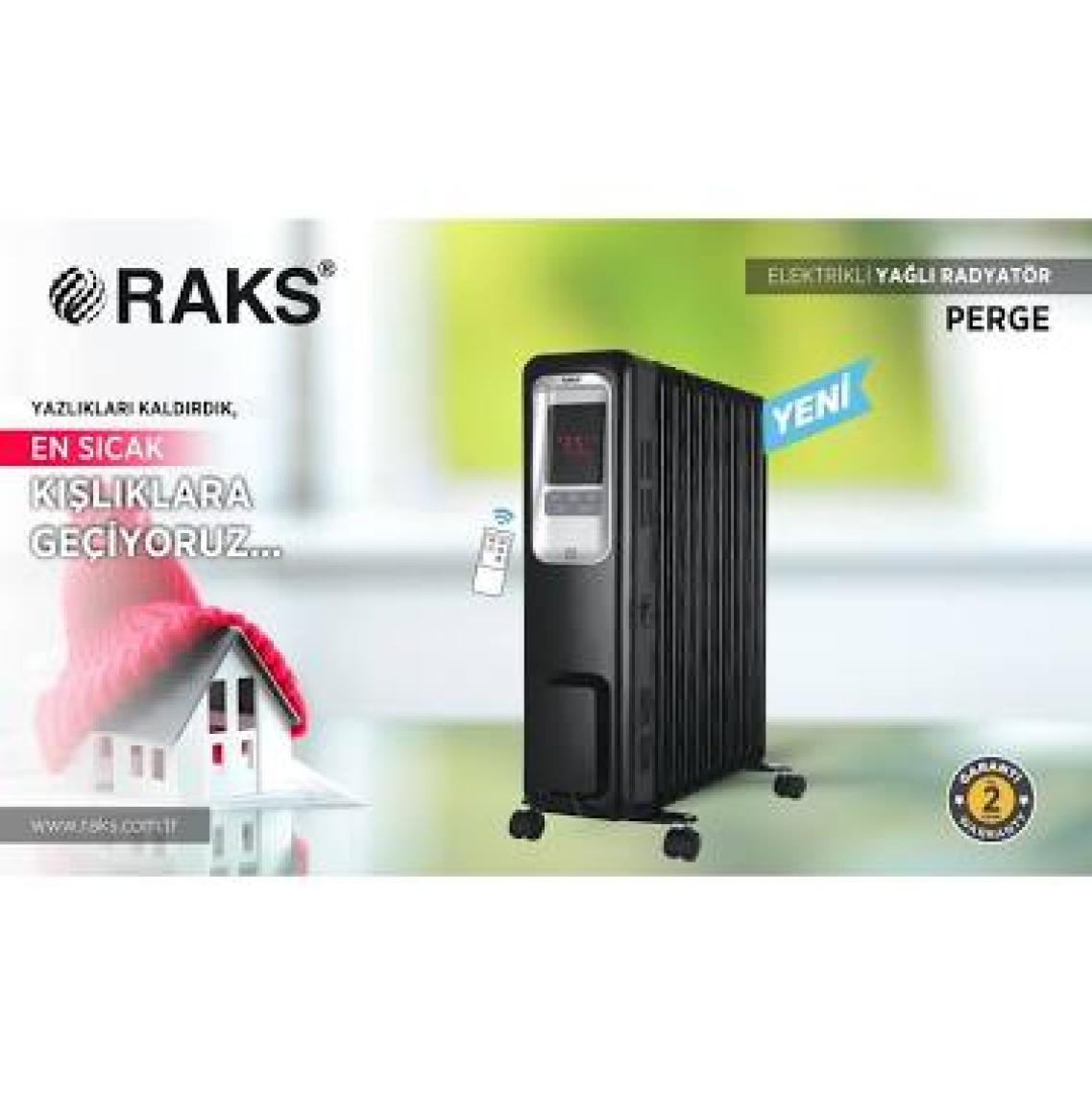 RAKS Elektrikli Yağlı Radyatör Perge 2300 Watt Kumandalı