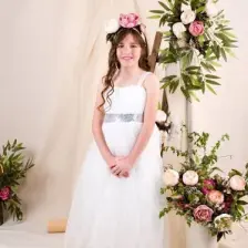 Mnk Baby Sırt Gipeli Tüllü Kız Çocuk Saten Abiye