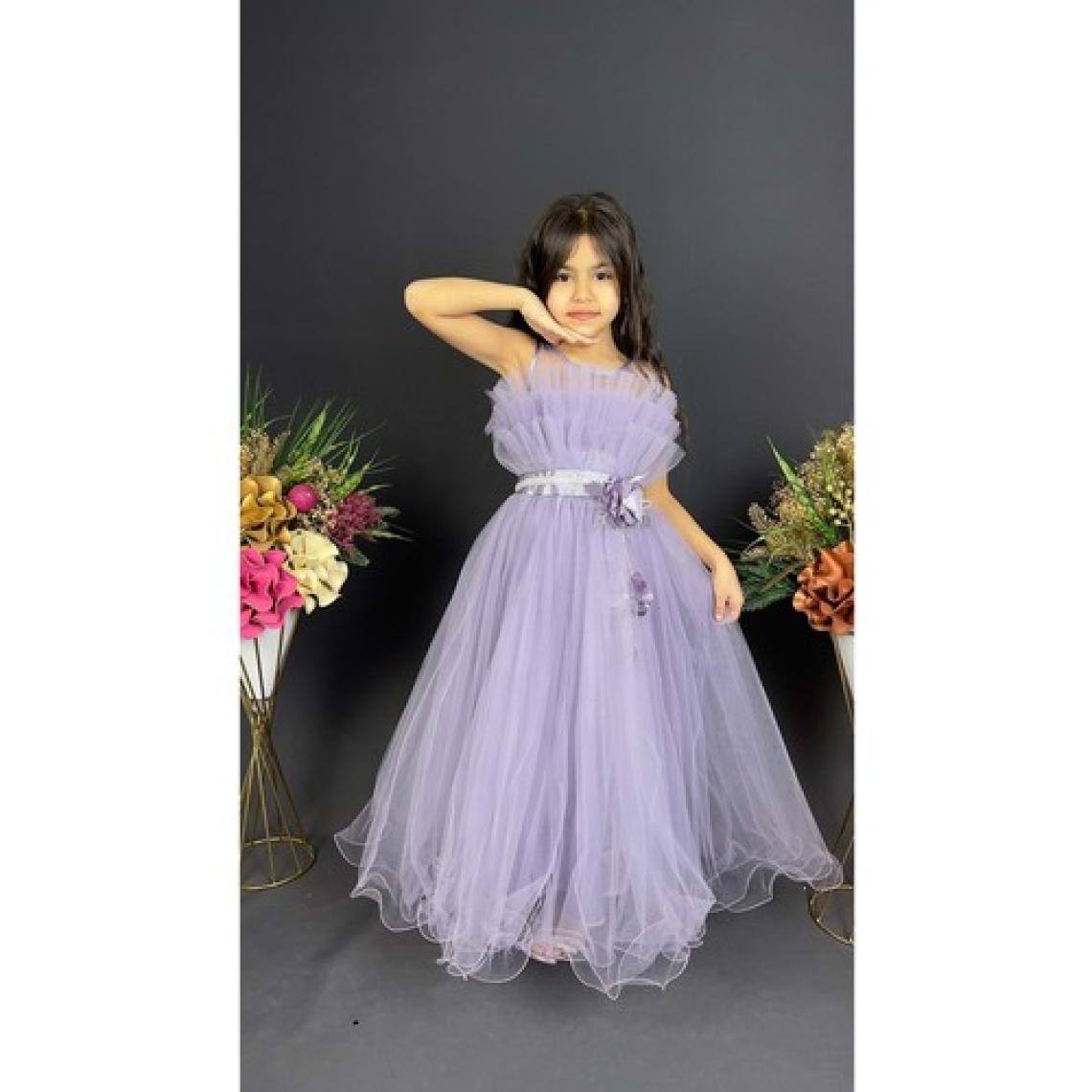 Mnk Baby & Kids Kız Çocuk Robası Katlı Özel Gün Abiye Elbise MNK0475