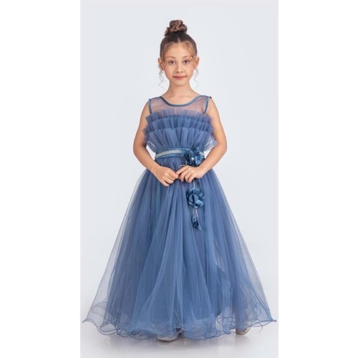 Mnk Baby & Kids Kız Çocuk Robası Katlı Özel Gün Abiye Elbise MNK0475
