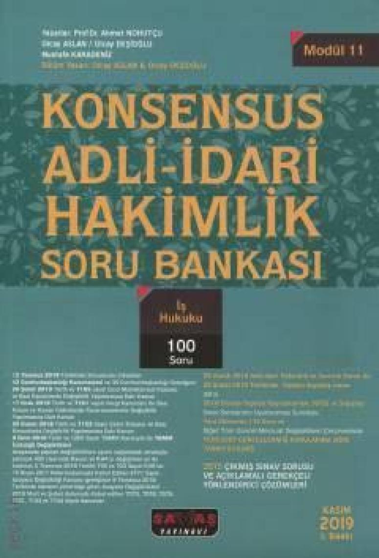 Konsensus Adli-İdari Hakimlik İş Hukuku Soru Bankası - Olcay Aslan