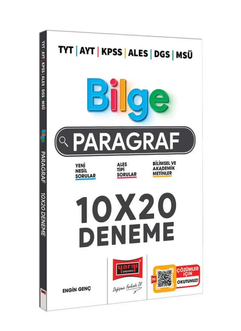 Yargı Yayınevi 2023 TYT AYT KPSS ALES DGS MSÜ Bilge Paragraf 10X20 Deneme Sınavı