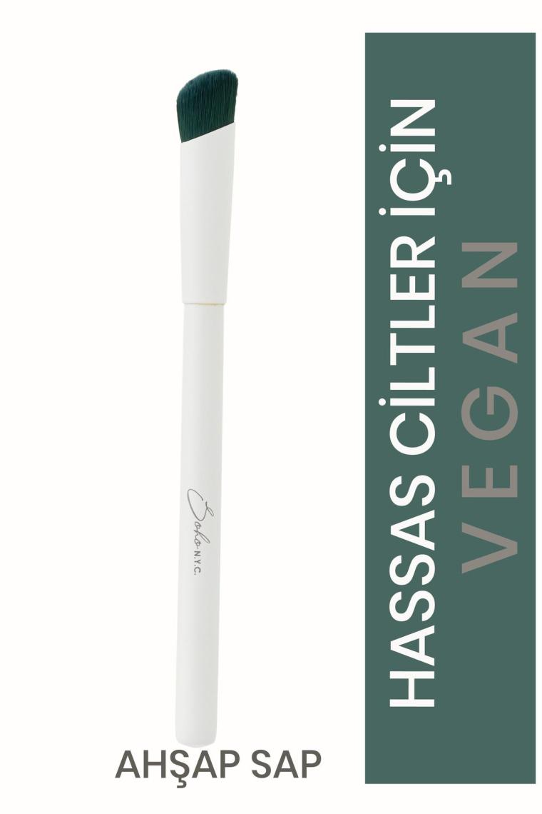 Vegan Damla Kapatıcı Makyaj Fırçası-v709- Ahşap Sap 14.5cm