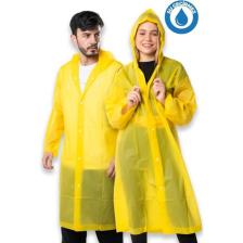 By Marine Kadın Erkek Yağmurluk Kapüşonlu Çıtçıtlı Eva Sarı Yağmurluk BYMMRC881R01
