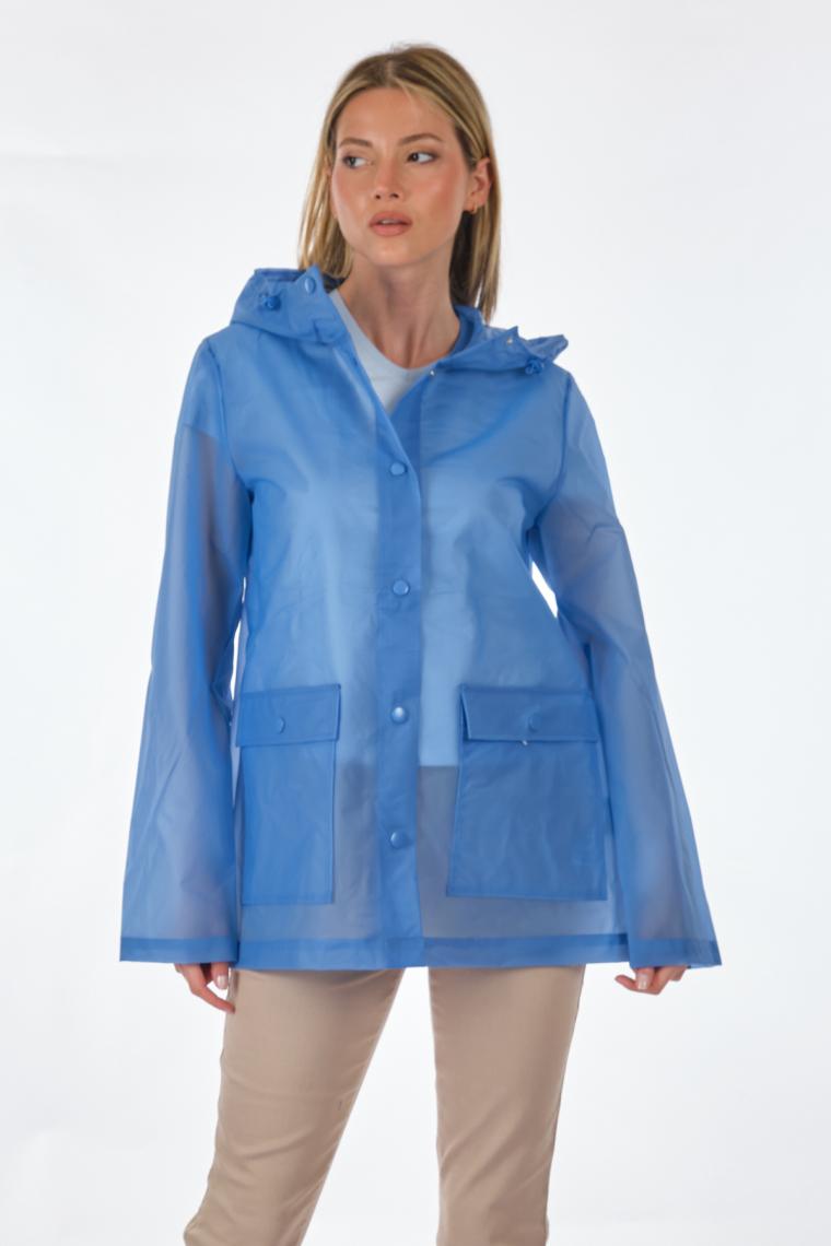 Only Onlacacie Short Rain Jacket Otw Provence Kadın Günlük Yağmurluk 15281928-PROVENCE Mavi
