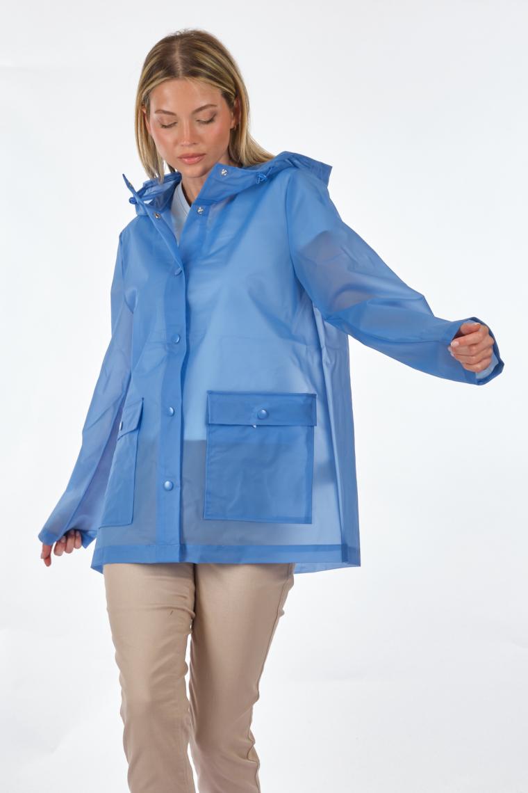 Only Onlacacie Short Rain Jacket Otw Provence Kadın Günlük Yağmurluk 15281928-PROVENCE Mavi