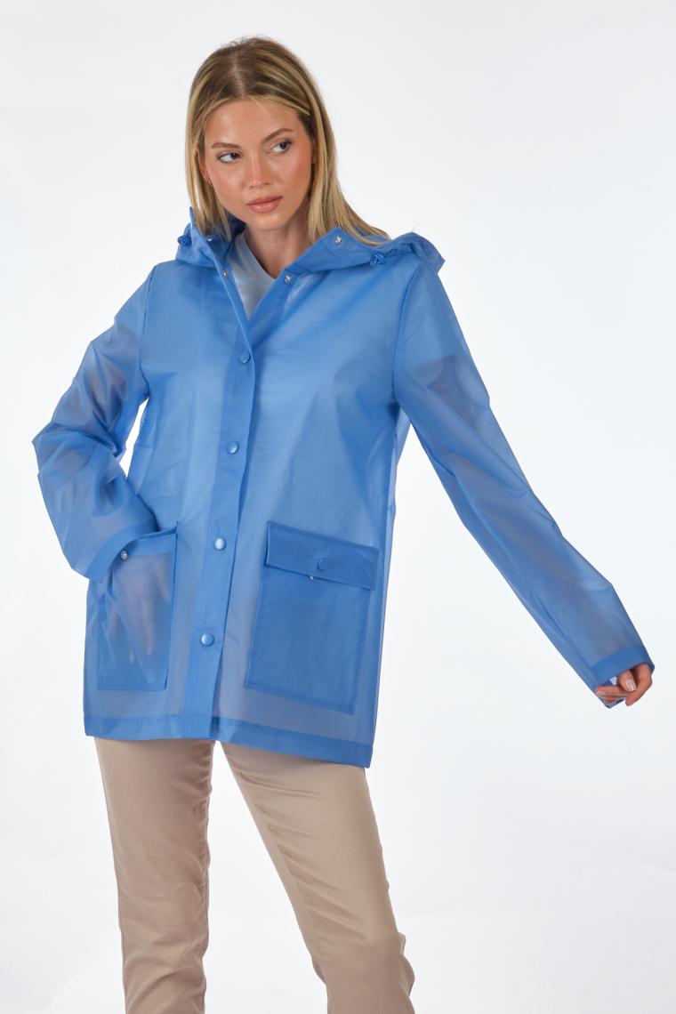Only Onlacacie Short Rain Jacket Otw Provence Kadın Günlük Yağmurluk 15281928-PROVENCE Mavi