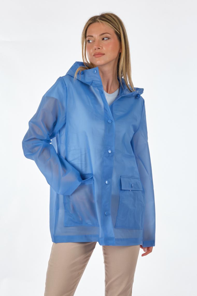 Only Onlacacie Short Rain Jacket Otw Provence Kadın Günlük Yağmurluk 15281928-PROVENCE Mavi