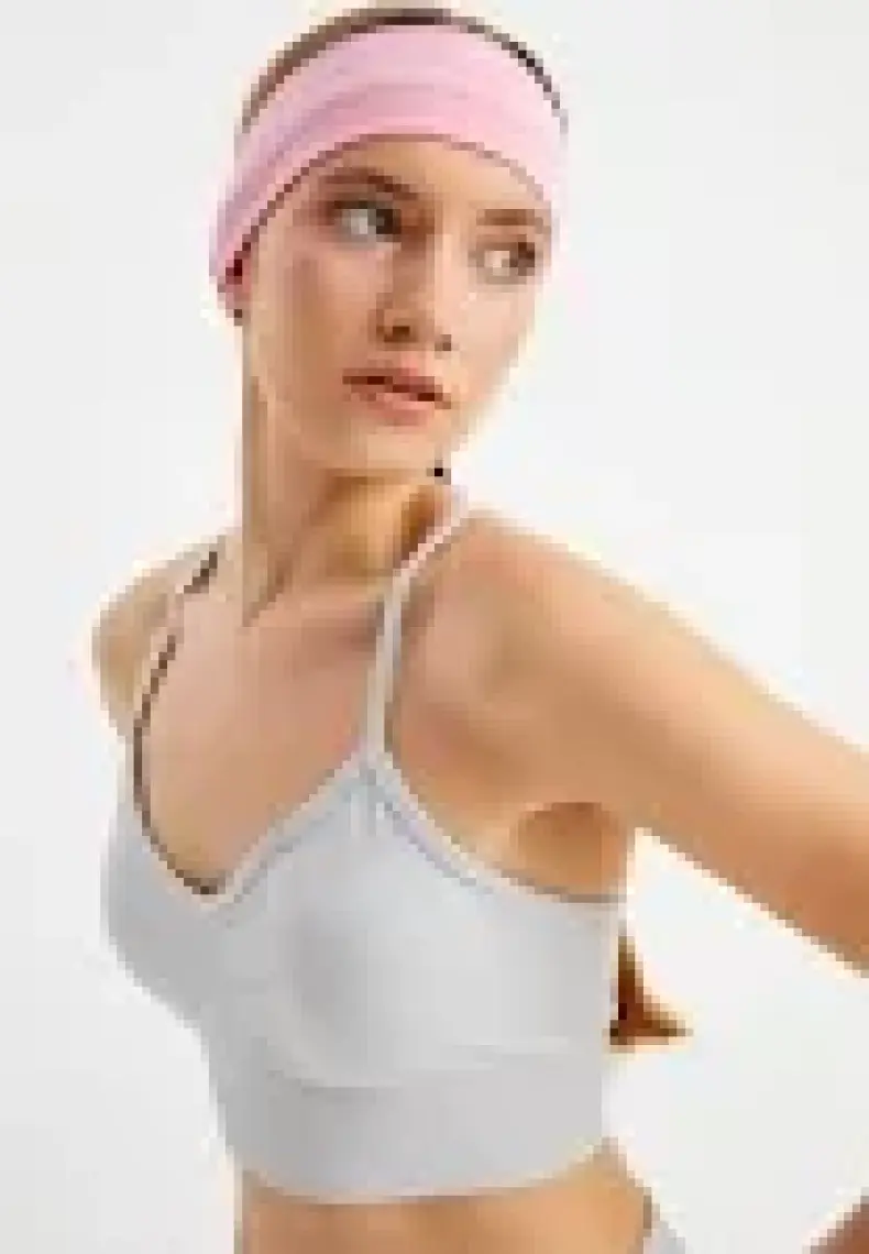 Butikgiz Pembe Kadın Pamuklu Penye, Kaymaz, Terletmez, Ultra Hafif, Spor Saç Bandı Bandana
