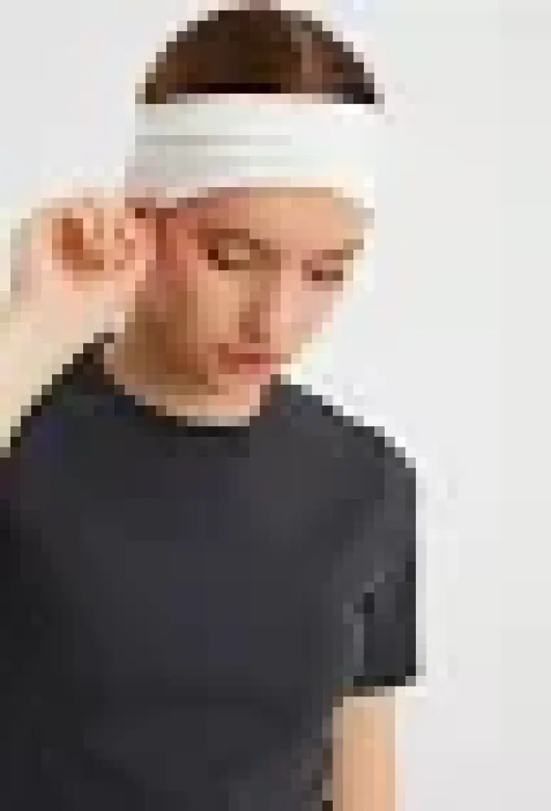Butikgiz Beyaz  Kadın Çift Taraflı Kullanım Alternatifli, Pamuklu Penye, Kaymaz, Hafif, Spor Saç Bandı Bandana