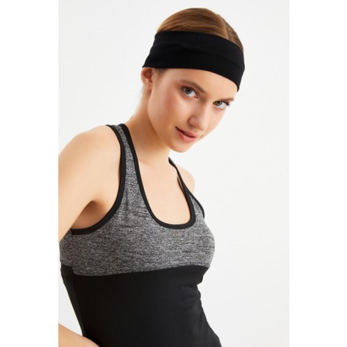 Butikgiz Siyah Kadın Pamuklu Penye, Kaymaz, Terletmez, Ultra Hafif, Spor Saç Bandı Bandana