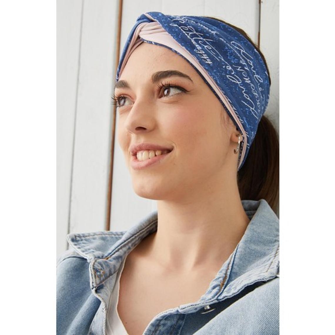 Butikgiz Mavi Beyaz Bandana Saç Bandı Ekstra Yumuşak Esnek Doğal Pamuklu Penye