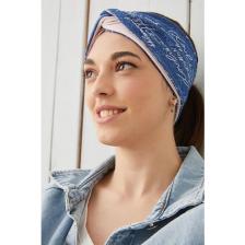 Butikgiz Mavi Beyaz Bandana Saç Bandı Ekstra Yumuşak Esnek Doğal Pamuklu Penye