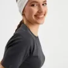 Butikgiz Beyaz  Kadın Çift Taraflı Kullanım Alternatifli, Pamuklu Penye, Kaymaz, Hafif, Spor Saç Bandı Bandana