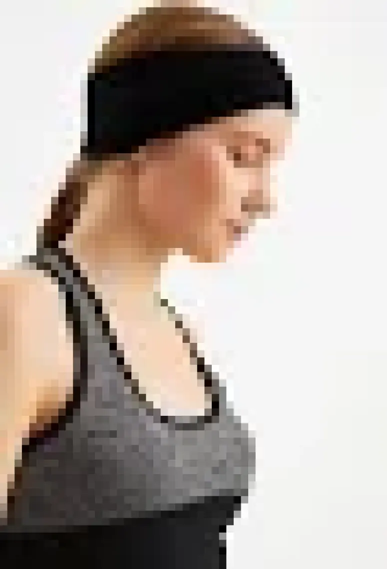 Butikgiz Siyah Kadın Pamuklu Penye, Kaymaz, Terletmez, Ultra Hafif, Spor Saç Bandı Bandana