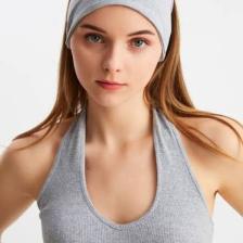Butikgiz Açık Gri Kadın Çift Taraflı Kullanım Alternatifli, Pamuklu Penye, Kaymaz, Hafif, Spor Saç Bandı Bandana