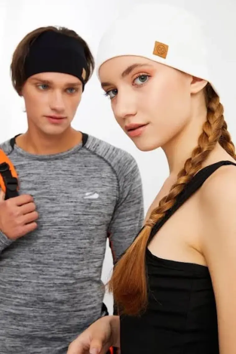 Butikgiz Siyah-Beyaz 2^li Pamuklu Kaşkorse, Kaymaz, Terletmez, Ultra Hafif, Spor Saç Bandı Bandana Buff