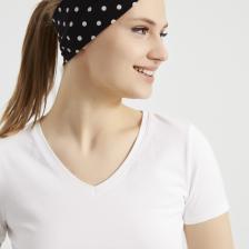 Butikgiz Siyah Beyaz Puantiyeli Butik Kadın Bandana Saç Bandı, Ekstra Yumuşak, Esnek, Doğal, Pamuklu Penye Kumaş
