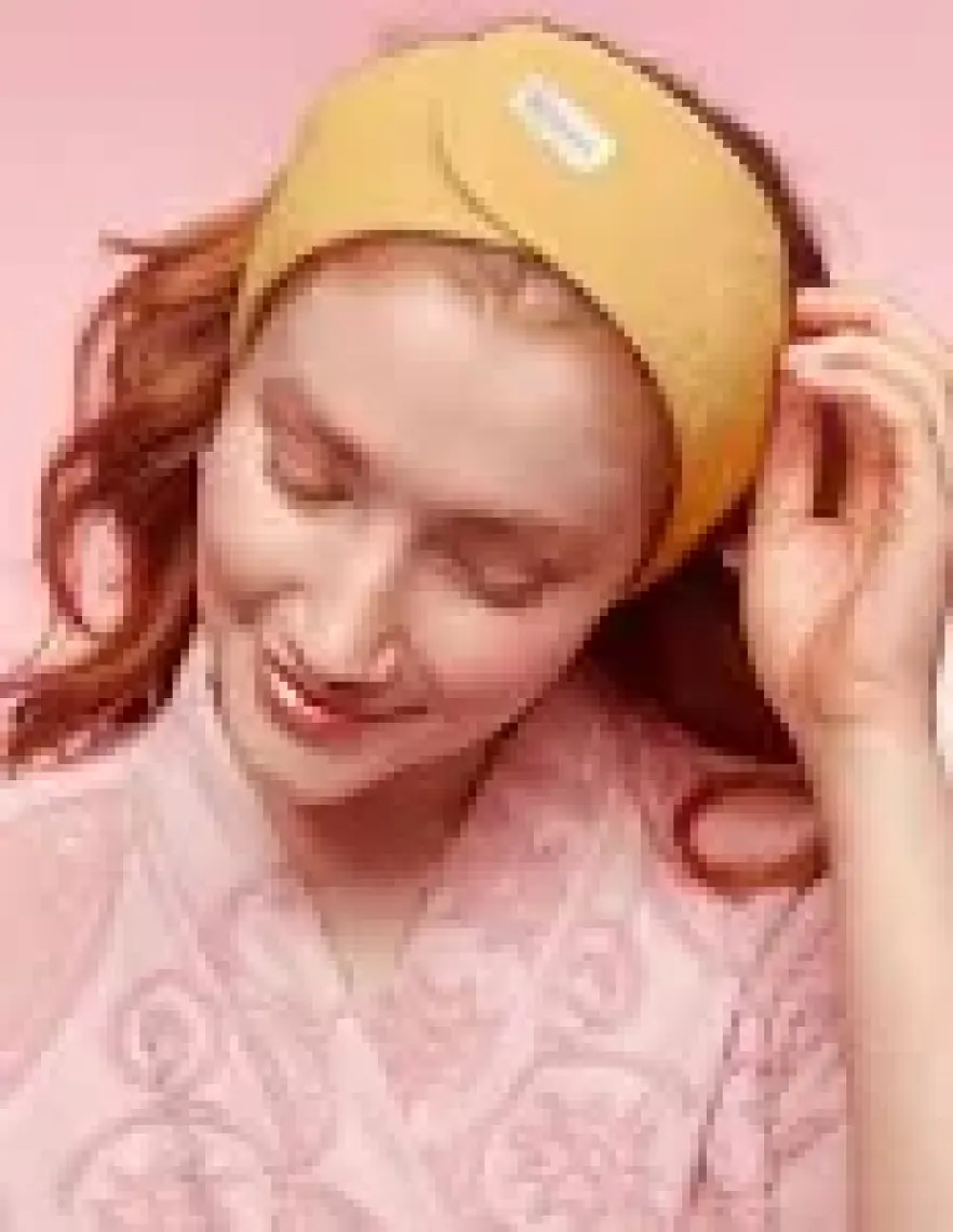 Ruiada  %100 Pamuk Saç / Makyaj Bandı Orange Spor-Yoga-Spa-Cilt Bakım