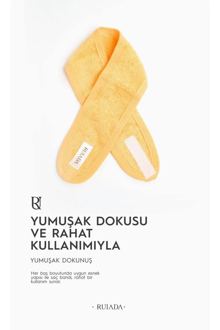 Ruiada  %100 Pamuk Saç / Makyaj Bandı Orange Spor-Yoga-Spa-Cilt Bakım
