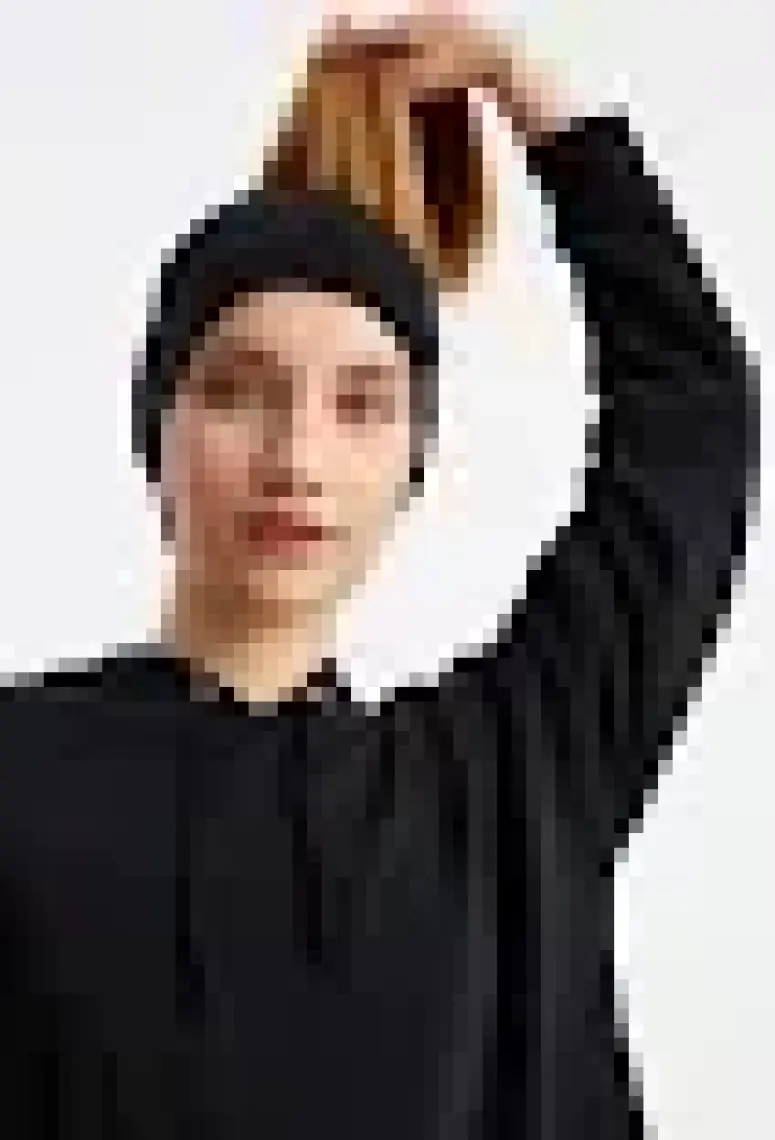 Butikgiz Siyah Kadın Pamuklu Termal, Kaymaz, Terletmez, Ultra Hafif, Spor Saç Bandı Bandana Buff