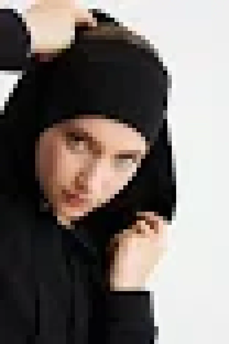 Butikgiz Siyah Kadın Pamuklu Termal, Kaymaz, Terletmez, Ultra Hafif, Spor Saç Bandı Bandana Buff