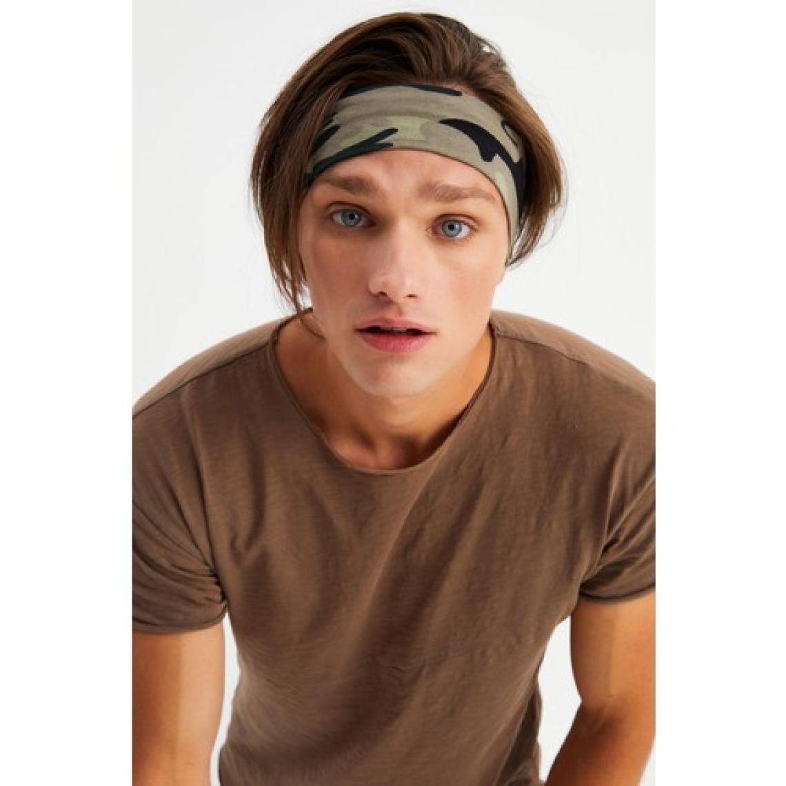 Butikgiz Kamuflaj Erkek Pamuklu Penye, Kaymaz, Terletmez, Ultra Hafif, Spor Saç Bandı Bandana