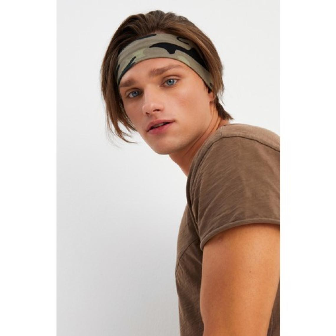 Butikgiz Kamuflaj Erkek Pamuklu Penye, Kaymaz, Terletmez, Ultra Hafif, Spor Saç Bandı Bandana
