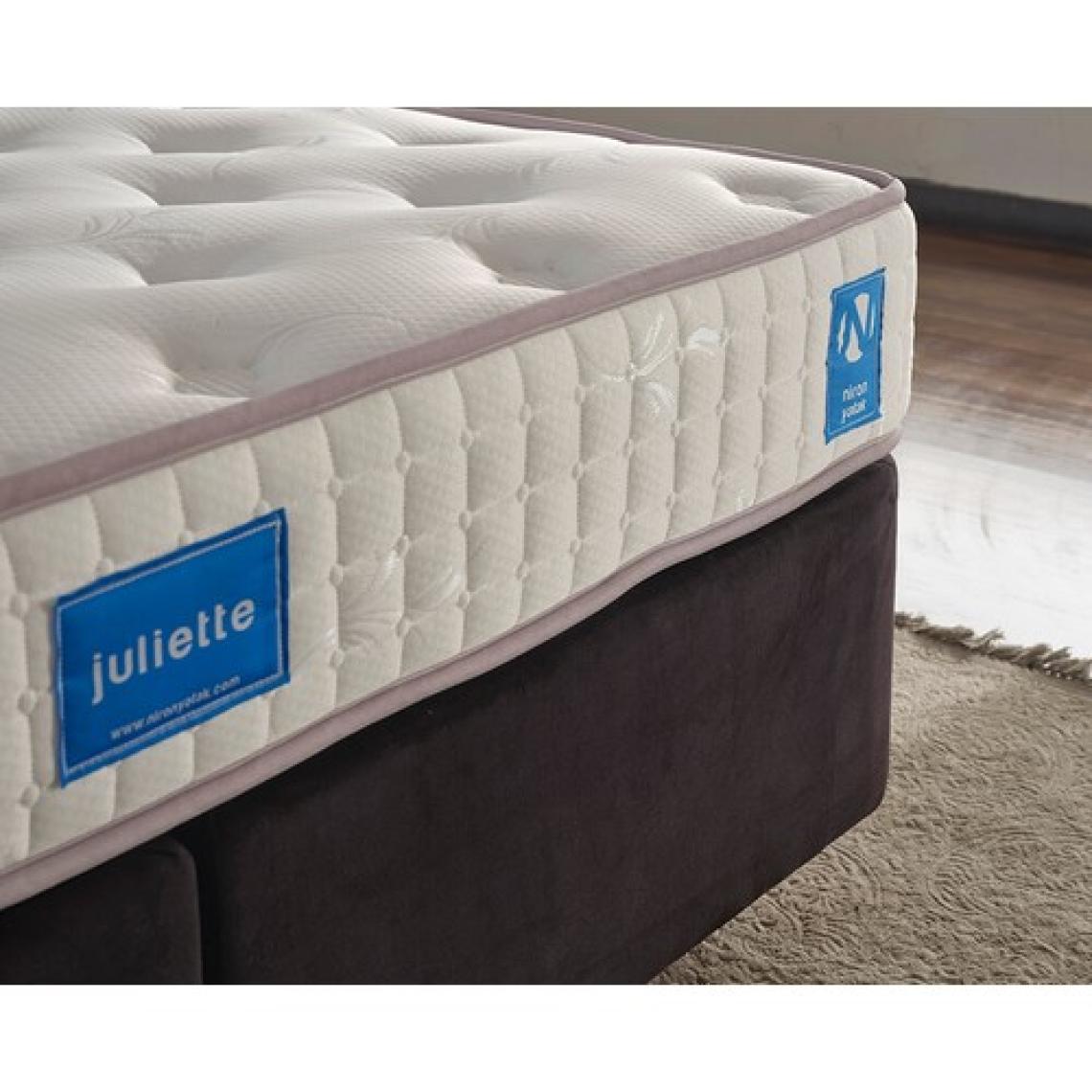 Niron Juliette 160x200 cm Çift Kişilik Lüks Yatak Seti - Siyah Kumaş Baza, Başlık ve Yatak Takımı