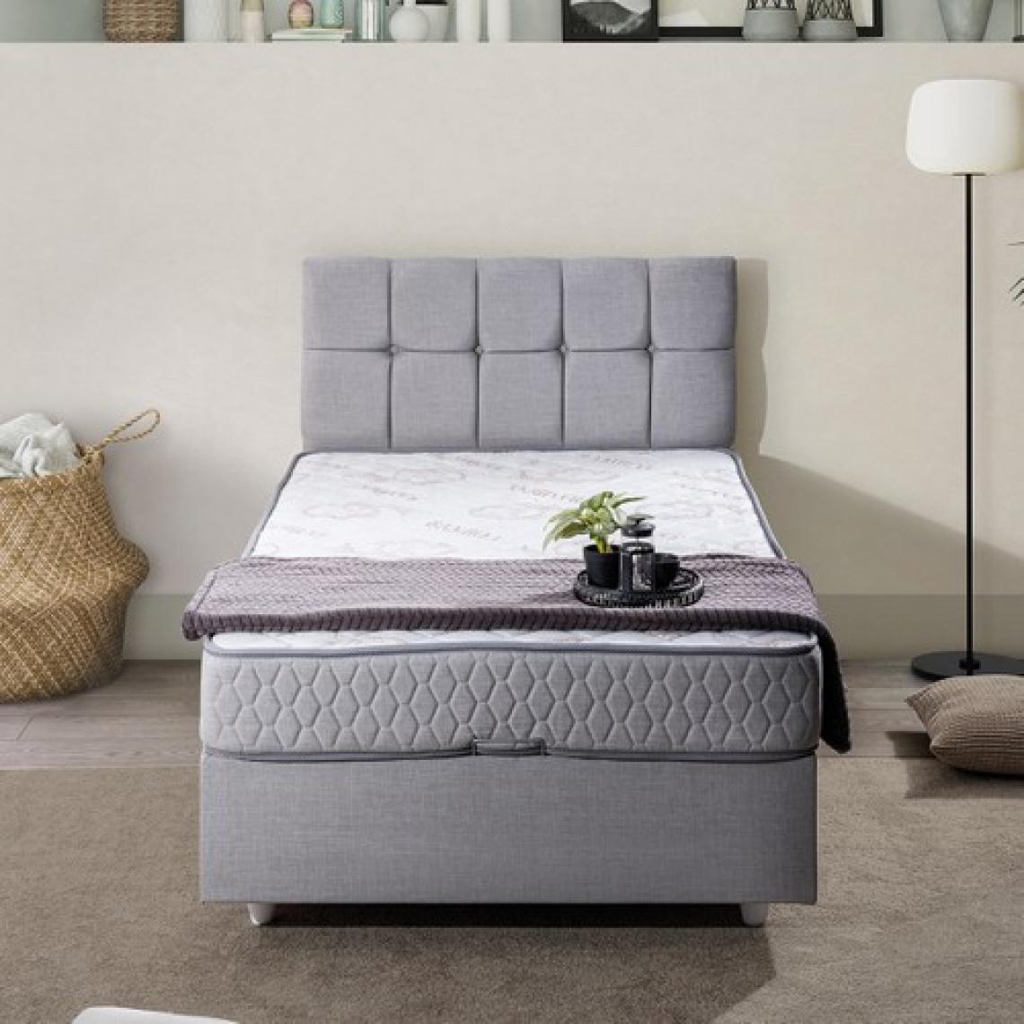 Setay Berlin Tek Kişilik Baza Başlık Comfort Yatak Seti - Açık Gri