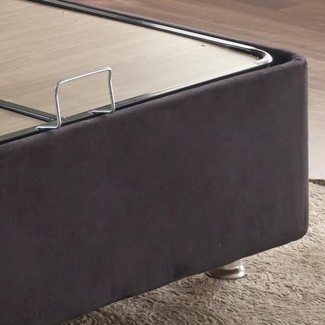 Niron Piano Lite Baza ve Başlık Seti 90x190 cm Tek Kişilik Siyah Metal Profil Baza ve Başlığı Silinebilir Soho Kumaş