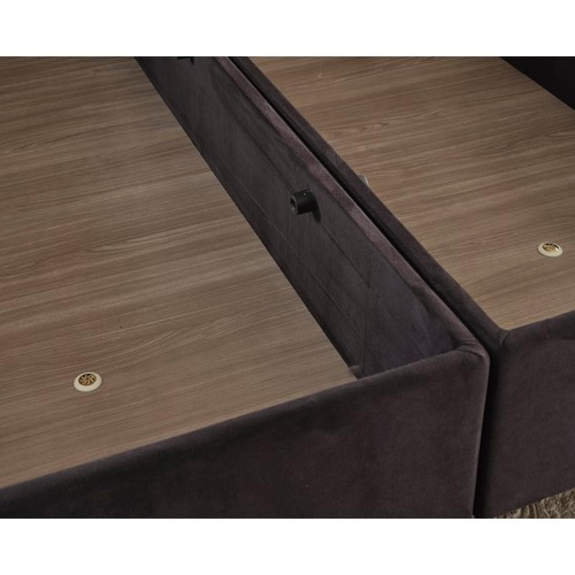 Niron Piano Lite Baza ve Başlık Seti 120x200 cm Tek Kişilik Siyah Metal Profil Baza ve Başlığı Silinebilir Soho Kumaş
